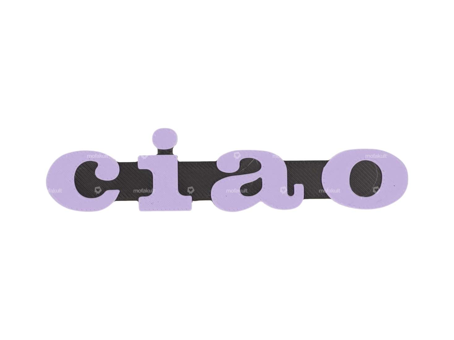 Emblem "ciao" plastic 3D purple / black Carousel Image 1