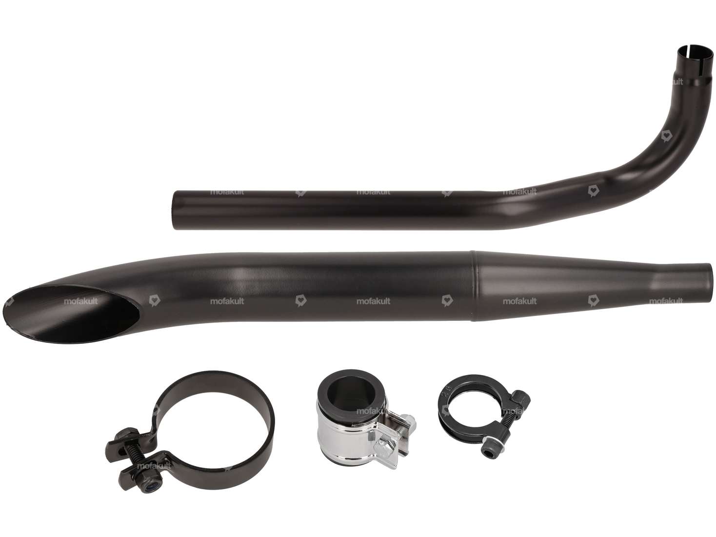 Auspuff-Set Sidepipe Ø 32 / 60 mm schwarz | Sachs 503 Carousel Image 1