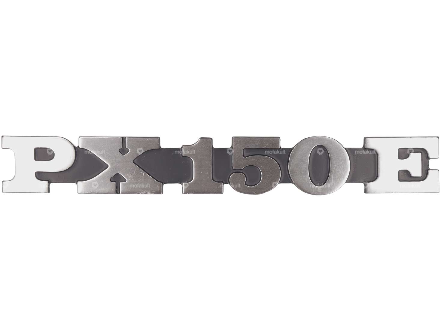 RMS Emblem Seitenhaube links «PX 150 E» Aluminium | Vespa PX150 Carousel Image 1