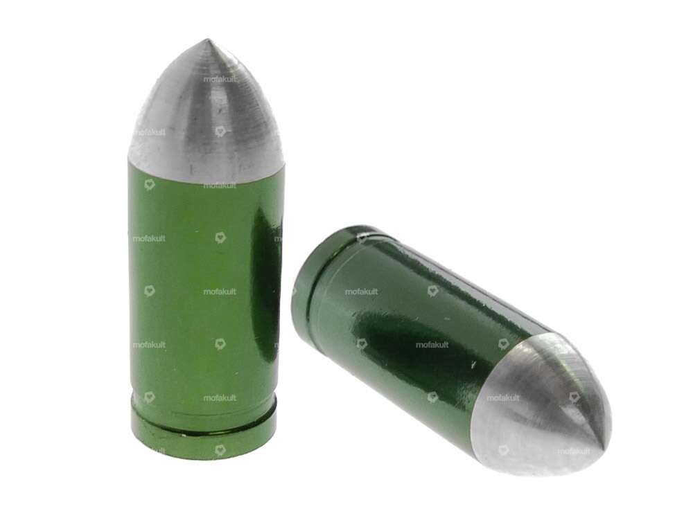 Cartouche de capuchon de valve Alu vert / argent Carousel Image 1