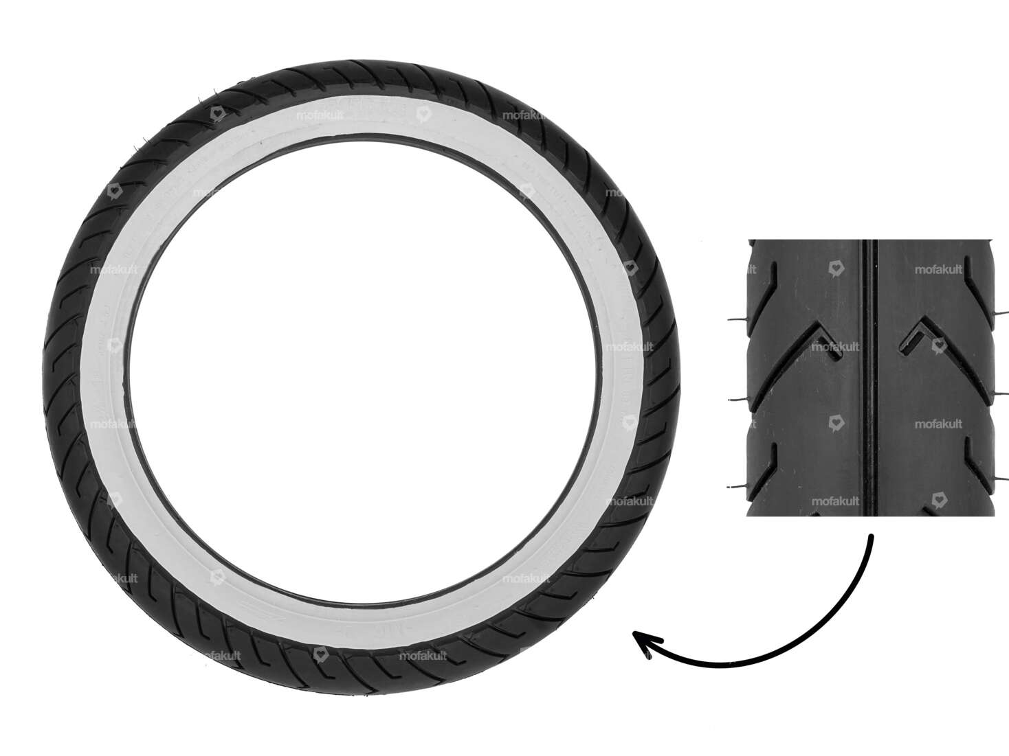 Pneu Mitas 2.75 x 16" MC2 Semi-Slick flanc blanc Carousel Image 1