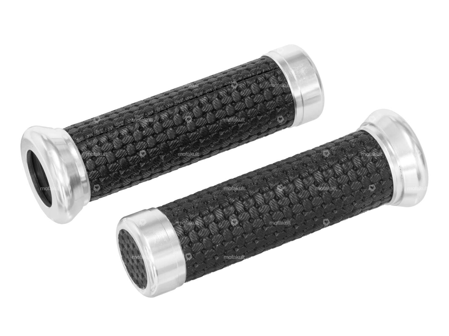 GPO poignées cuir natural alu noir Carousel Image 1