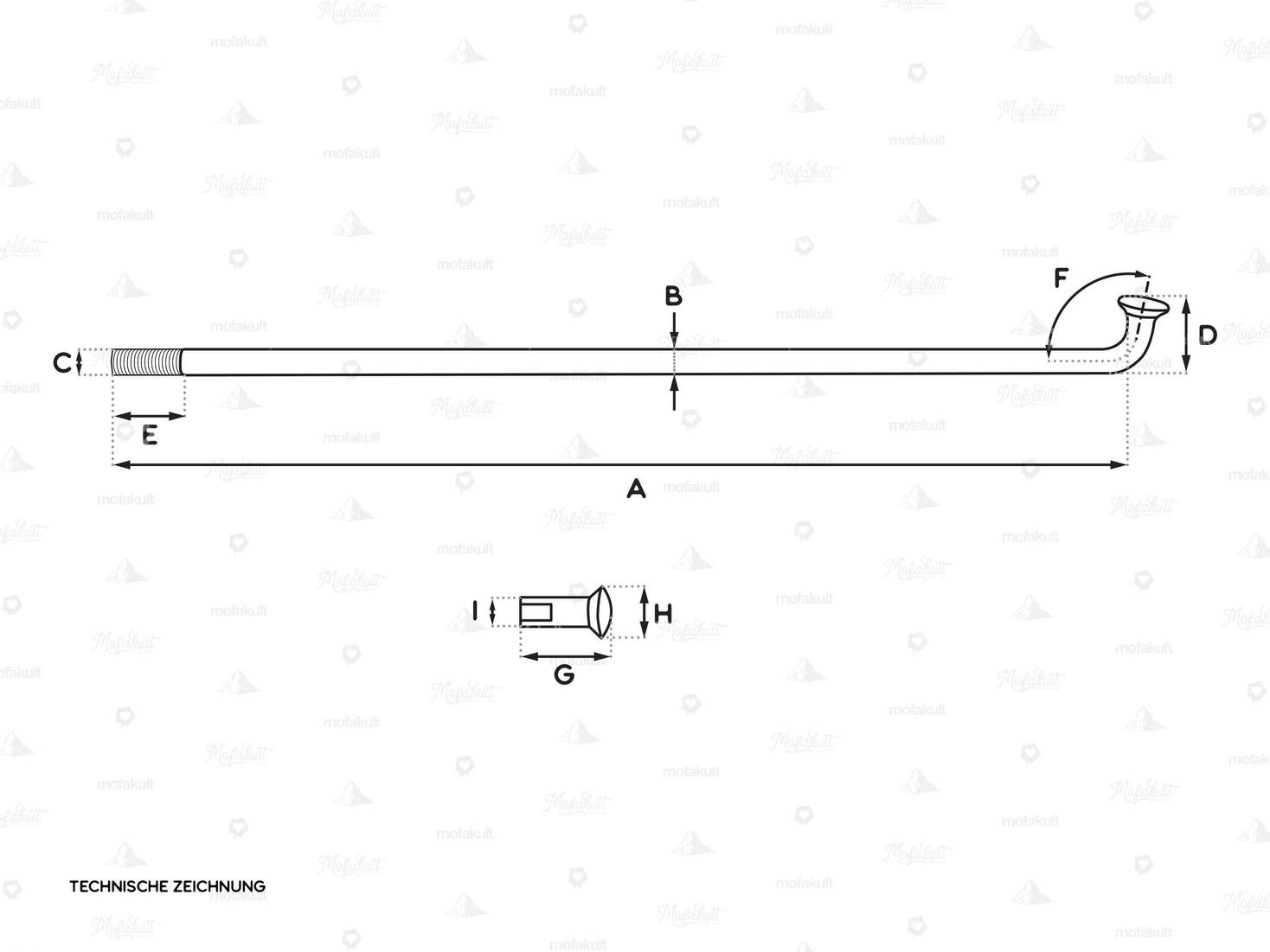 WWS 17" Speiche inkl. Nippel (2.6 x 189 mm) Inox Carousel Image 3