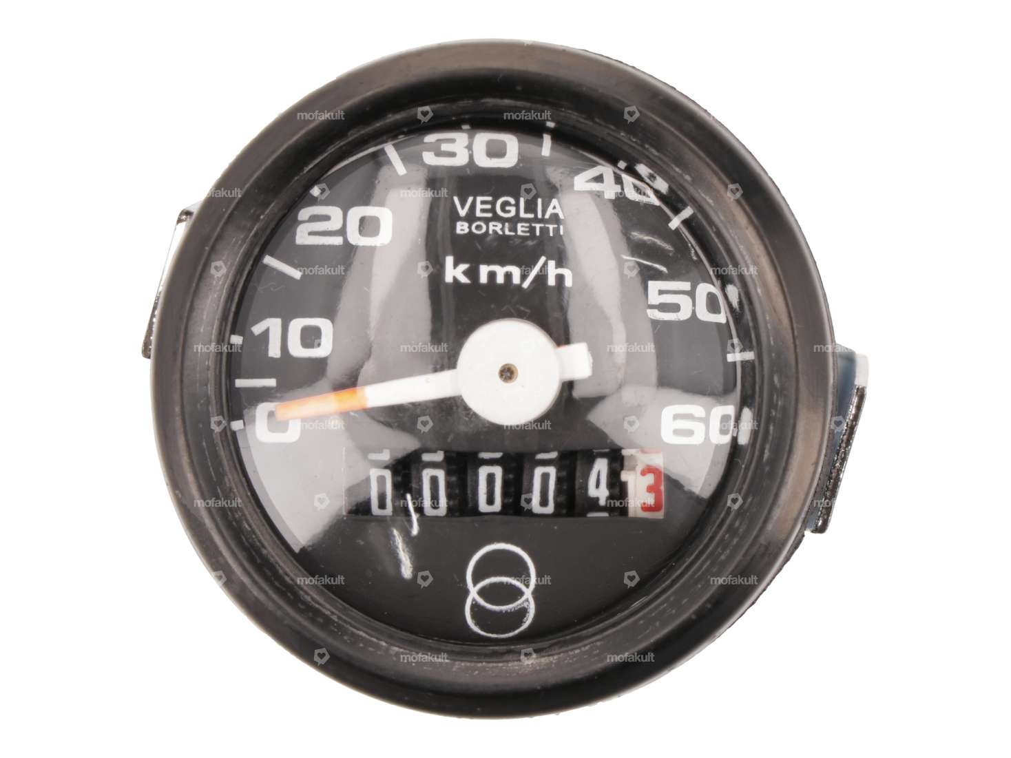 Tacho 60 km/h Ø 48 mm Veglia-Nachbau schwarz | Piaggio Ciao, SI, Bravo, Boxer Carousel Image 3