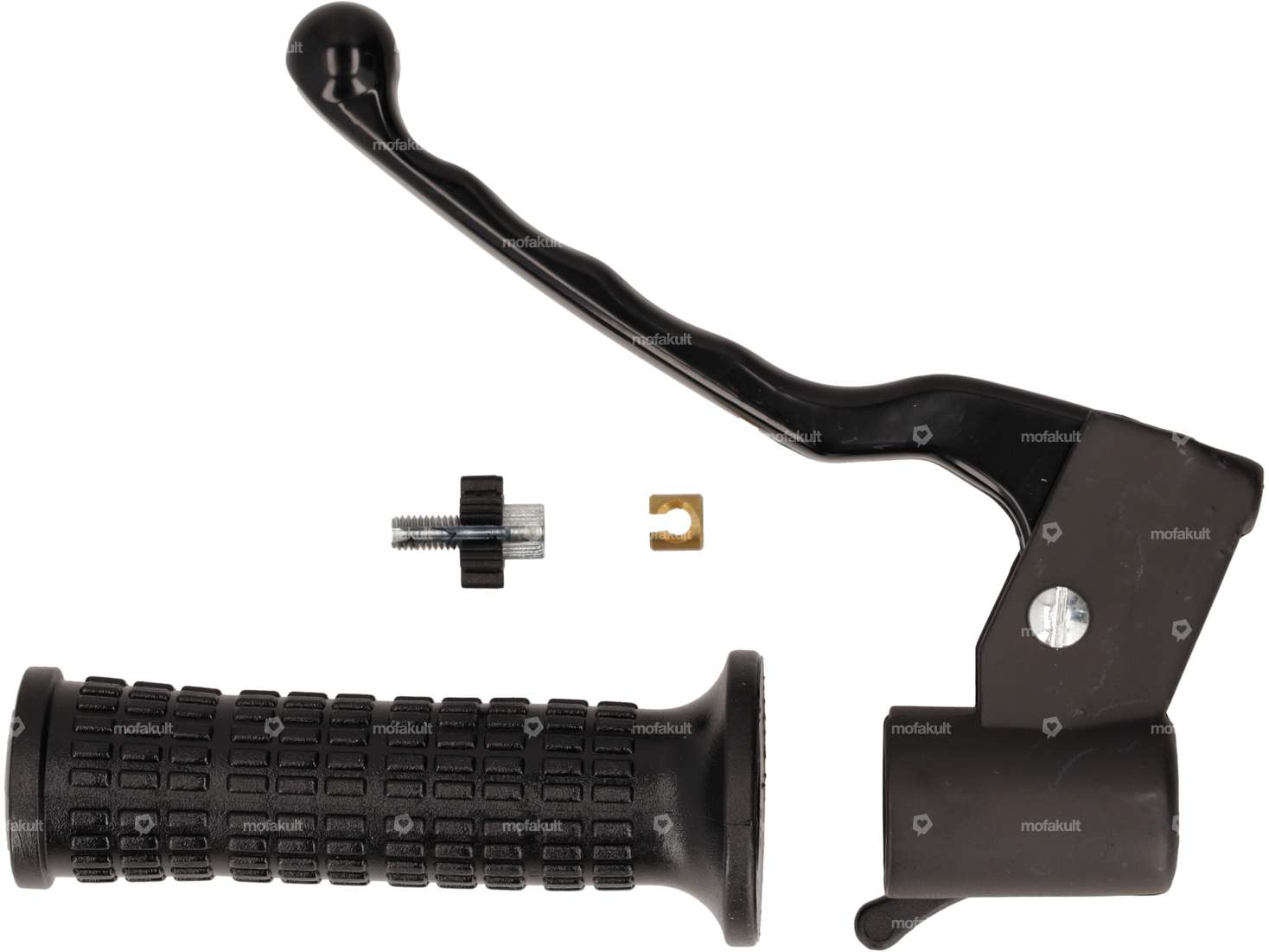 Domino Bremsgriff-Set links Alu schwarz | Piaggio Ciao PX, SI Carousel Image 1