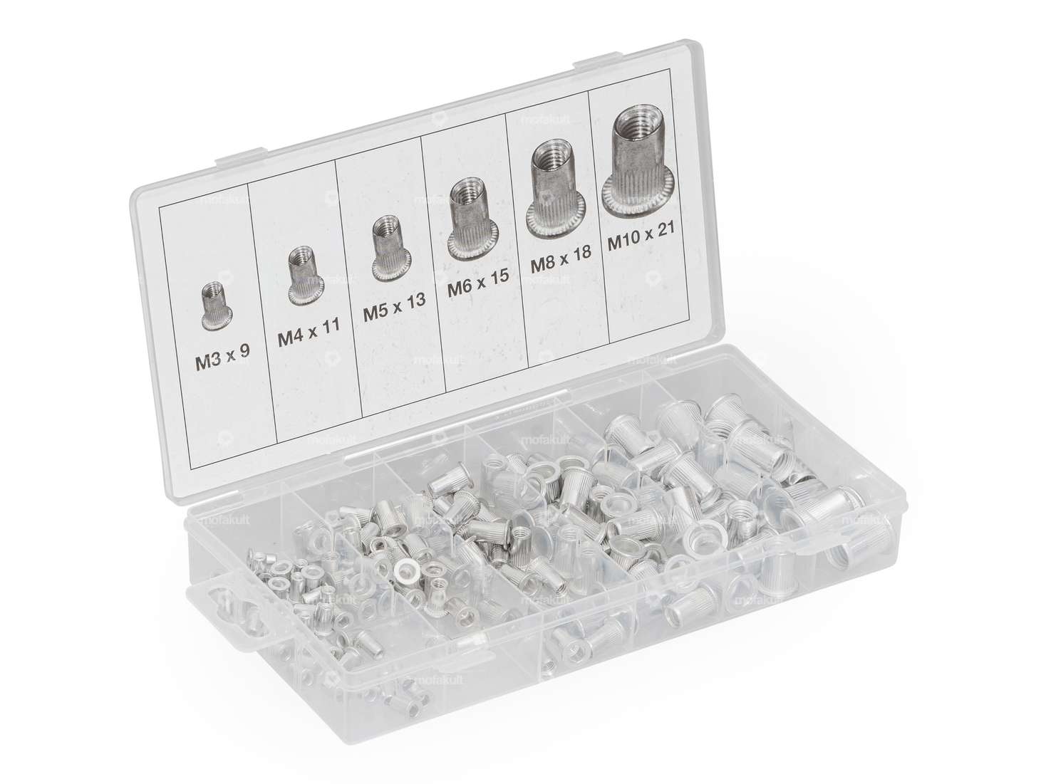 BGS rivet nut assortment aluminum M3 / M4 / M5 / M6 / M8 / M10 150 pcs. Carousel Image 1