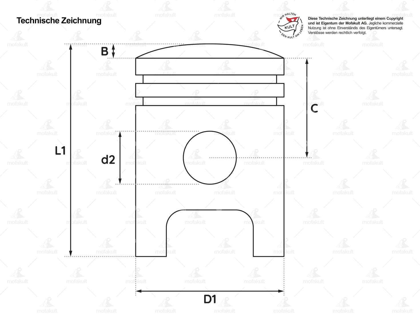 Pistons GPO 40 mm segments rectangulaires (12 mm KoBO) | Puch X30 Velux refroidi par ventilateur Carousel Image 2