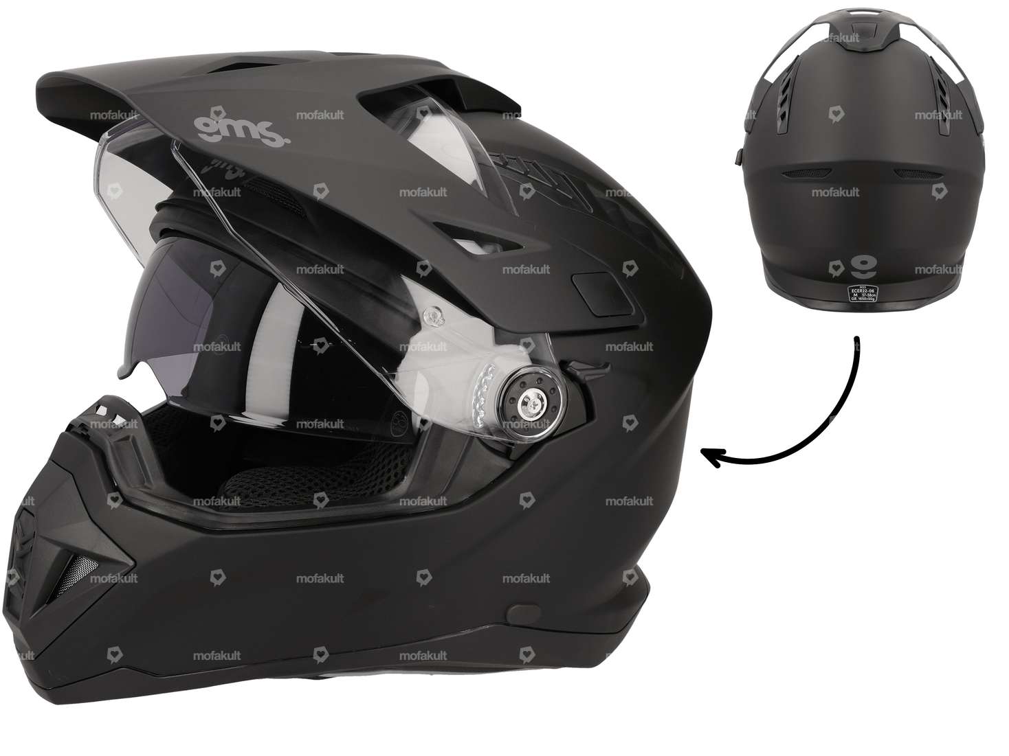 gms casque d'aventure "Adventus" noir-mat Carousel Image 1