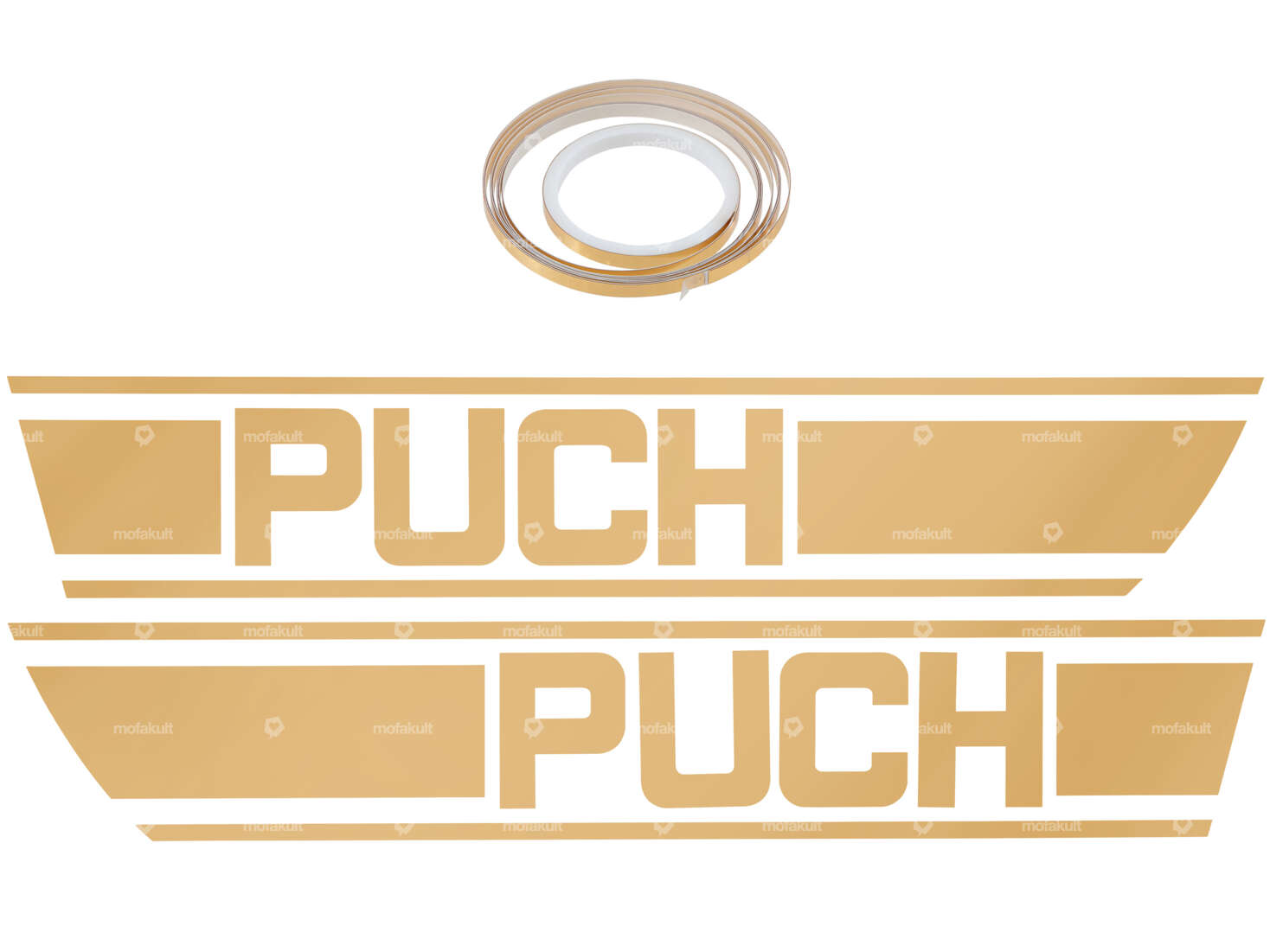 Klebersatz Tank gold glänzend Folienplot | Puch X30 Carousel Image 1