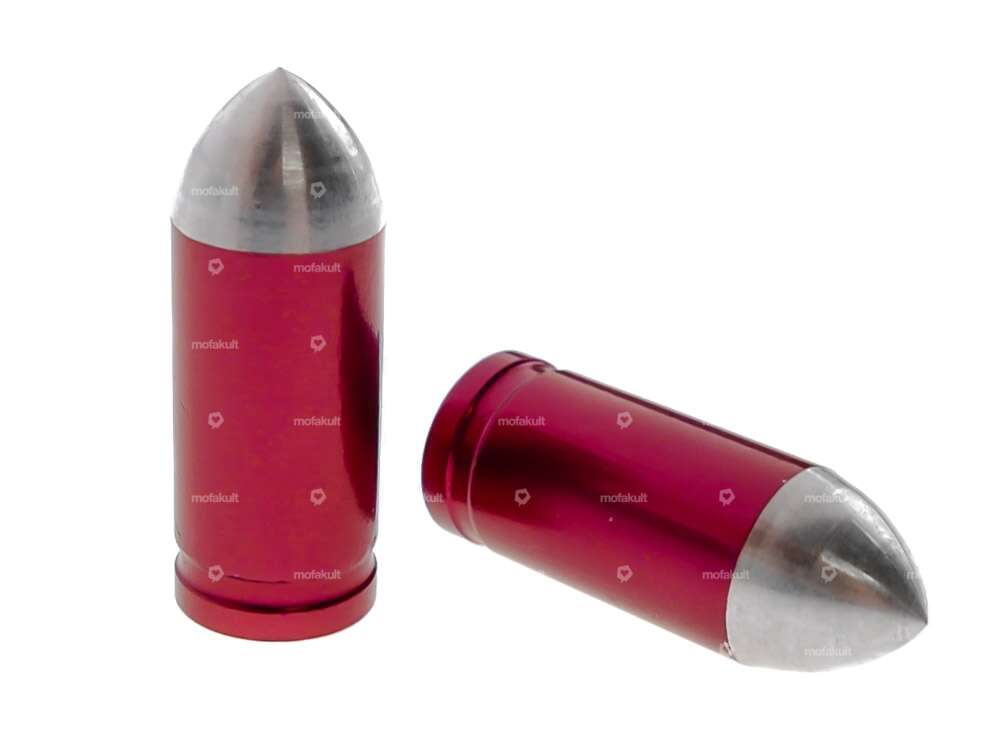 Valve caps cartridge aluminum red / silver Carousel Image 1
