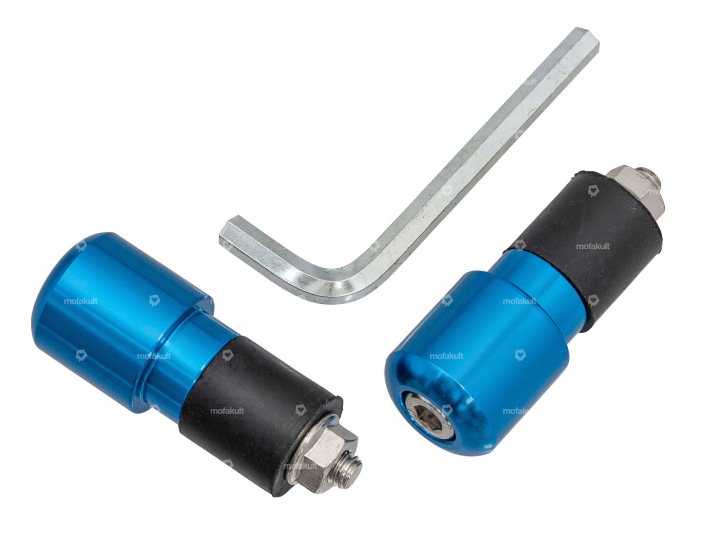 GPO handlebar end pin aluminum blue (2 pieces) Carousel Image 1