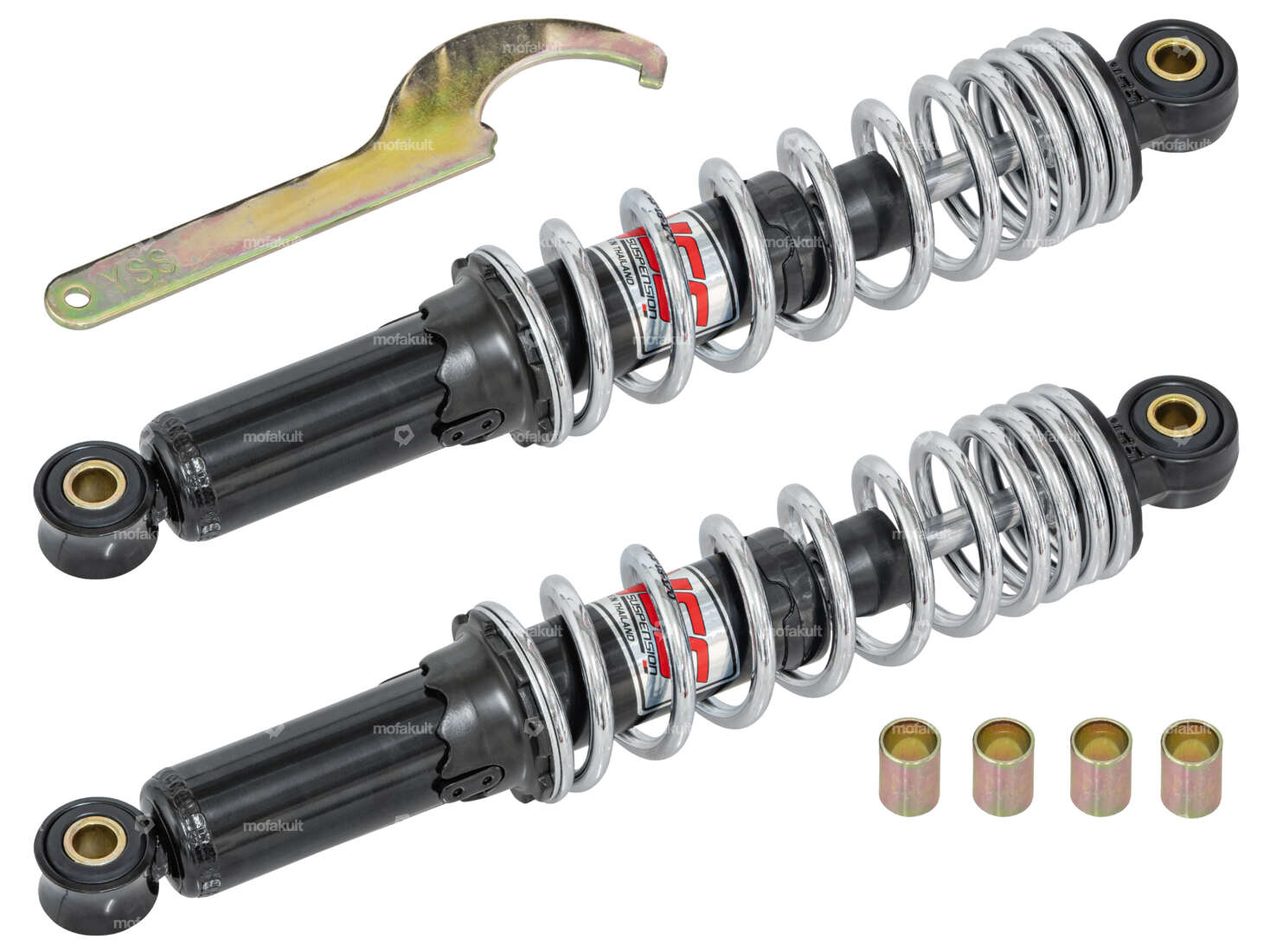 Amortisseur YSS 30 cm noir / chrome (pression d'huile) Carousel Image 1