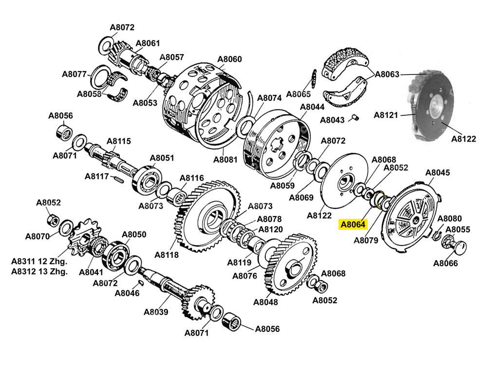 Feder Starterkupplung | Motor Beta 521 & 512 (A8064) Carousel Image 2