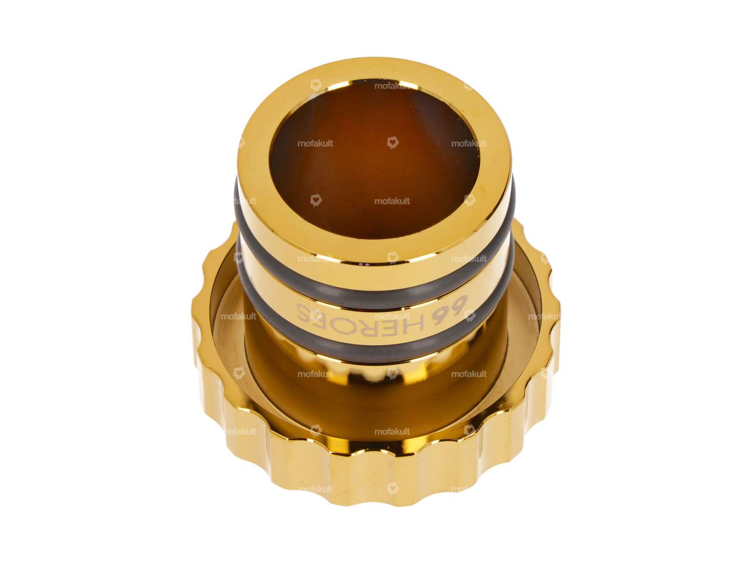 66HEROES Tankdeckel «Piaggio» gewellt gold | Piaggio Ciao, Bravo Carousel Image 2