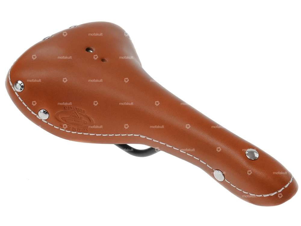 Selle cuir vintage marron clair Carousel Image 2