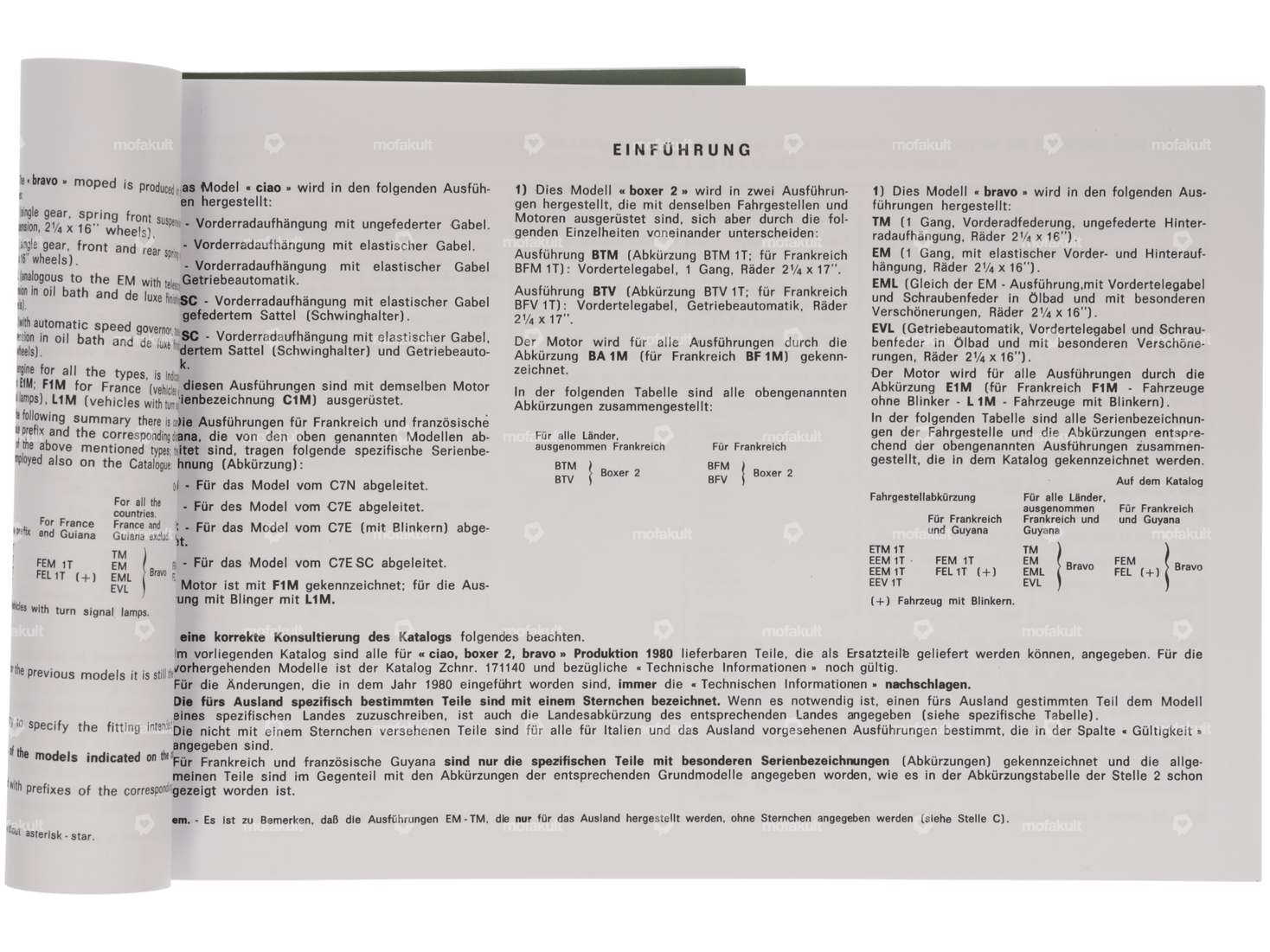 Catalogue de pièces détachées 1980 | Piaggio Ciao, Boxer, Bravo Carousel Image 2