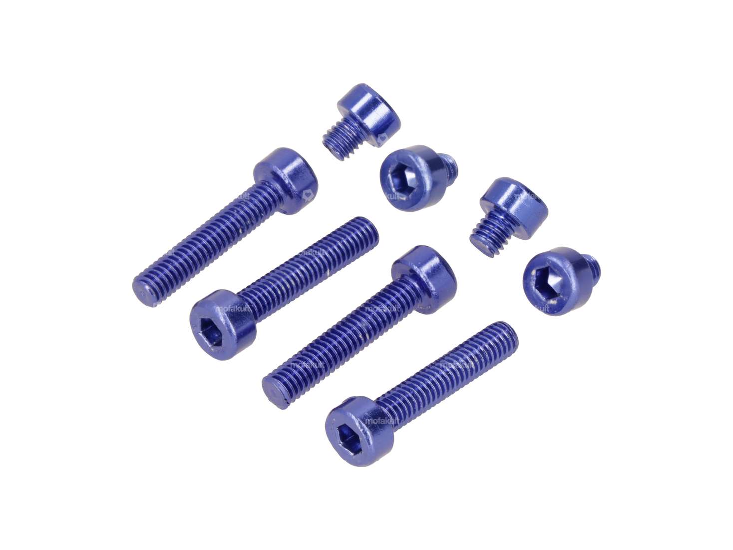 Screw set M4 x 23.5 / 6.5 hexagon socket aluminium blue anodized Carousel Image 1