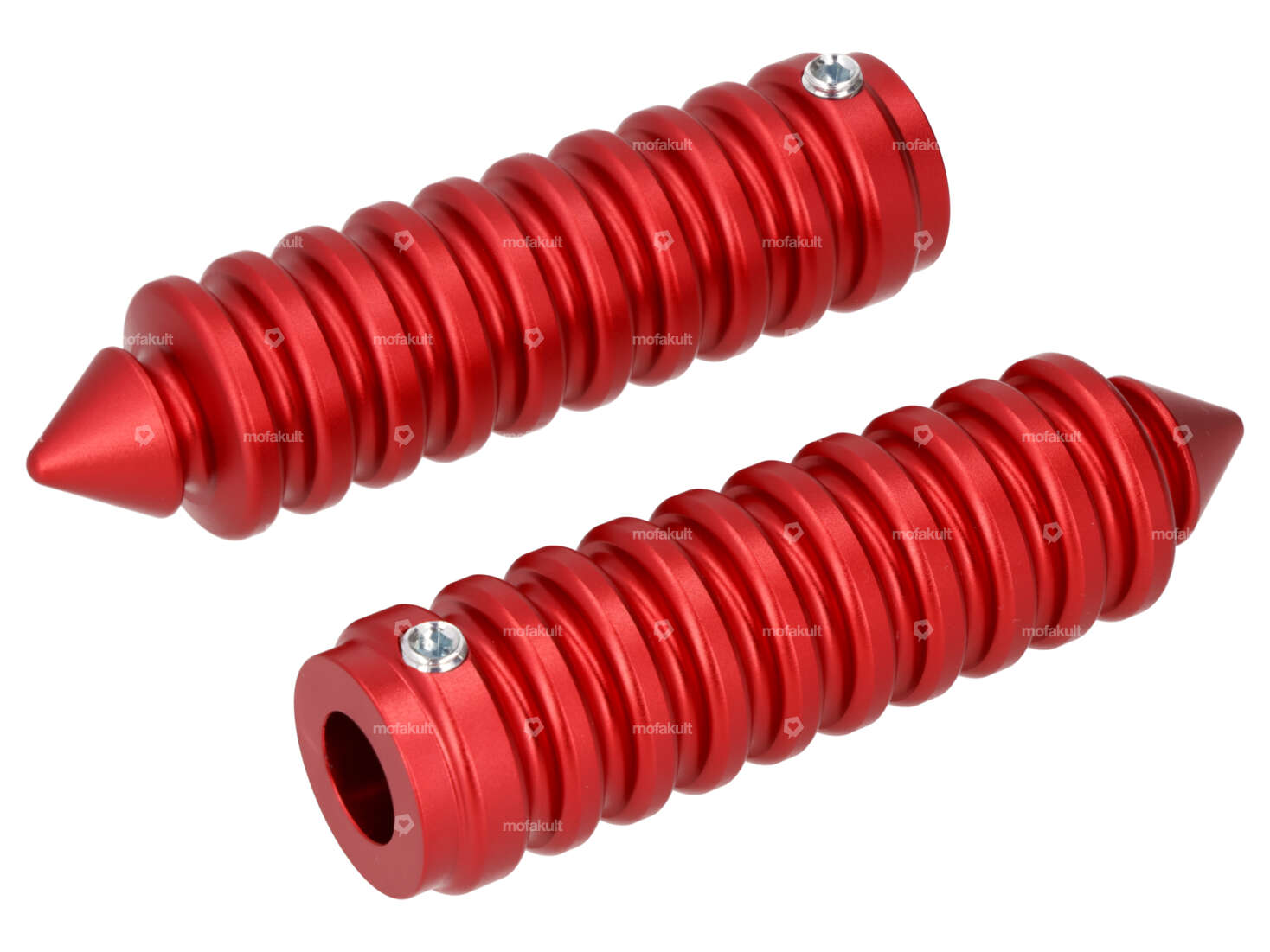 66HEROES Footrests grooved pointed red Carousel Image 1