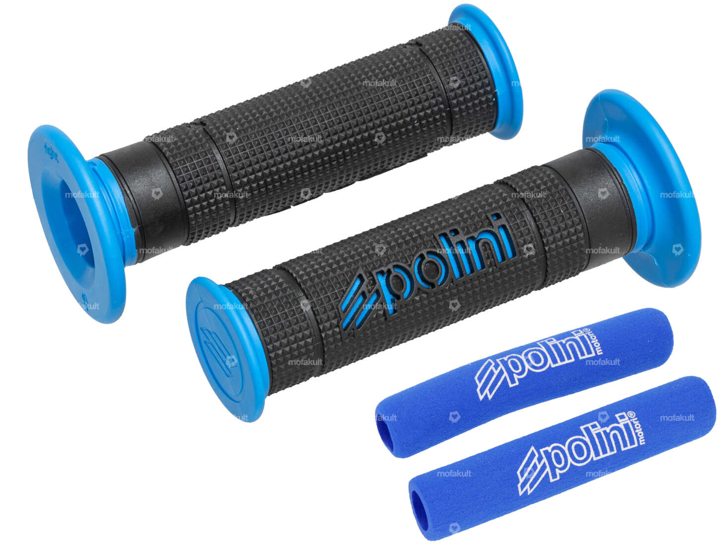 Poignées Polini noir / bleu Carousel Image 1