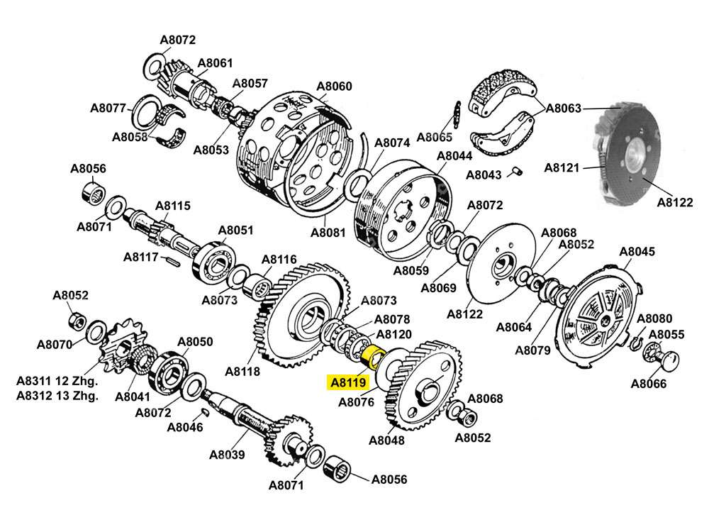 Distanzbüchse Motor Beta 521 (A8119) Carousel Image 3