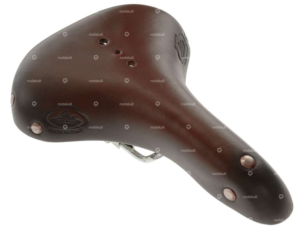 Selle Charleston en cuir véritable Vintage à ressort tonneau marron Carousel Image 6