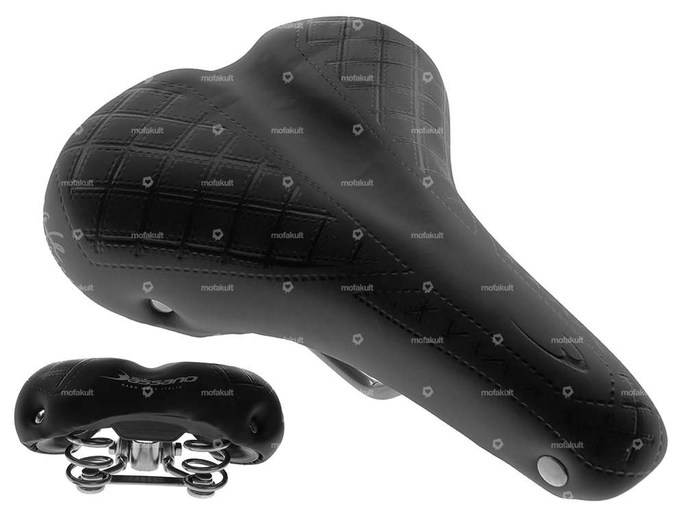 Selle Comfort à ressorts en tonneau, noire Carousel Image 1