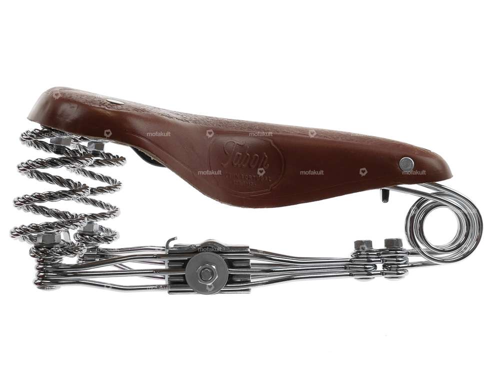 Selle Tabor en cuir avec ressort en forme de tonneau, marron Carousel Image 4