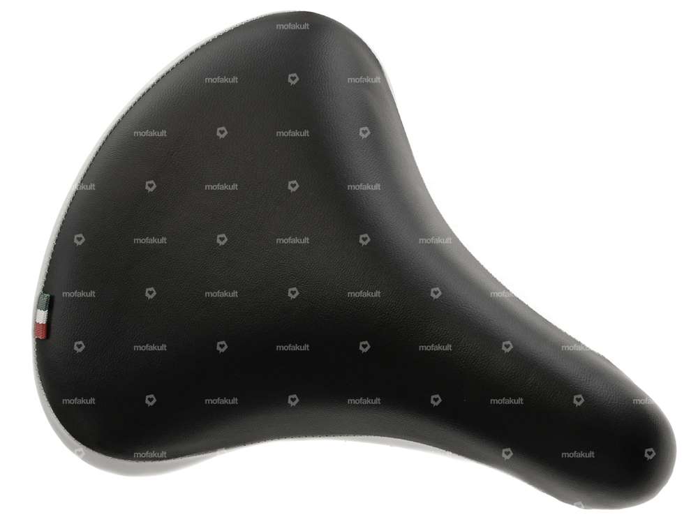 Selle Comfort à ressorts en tonneau noir / blanc Carousel Image 2