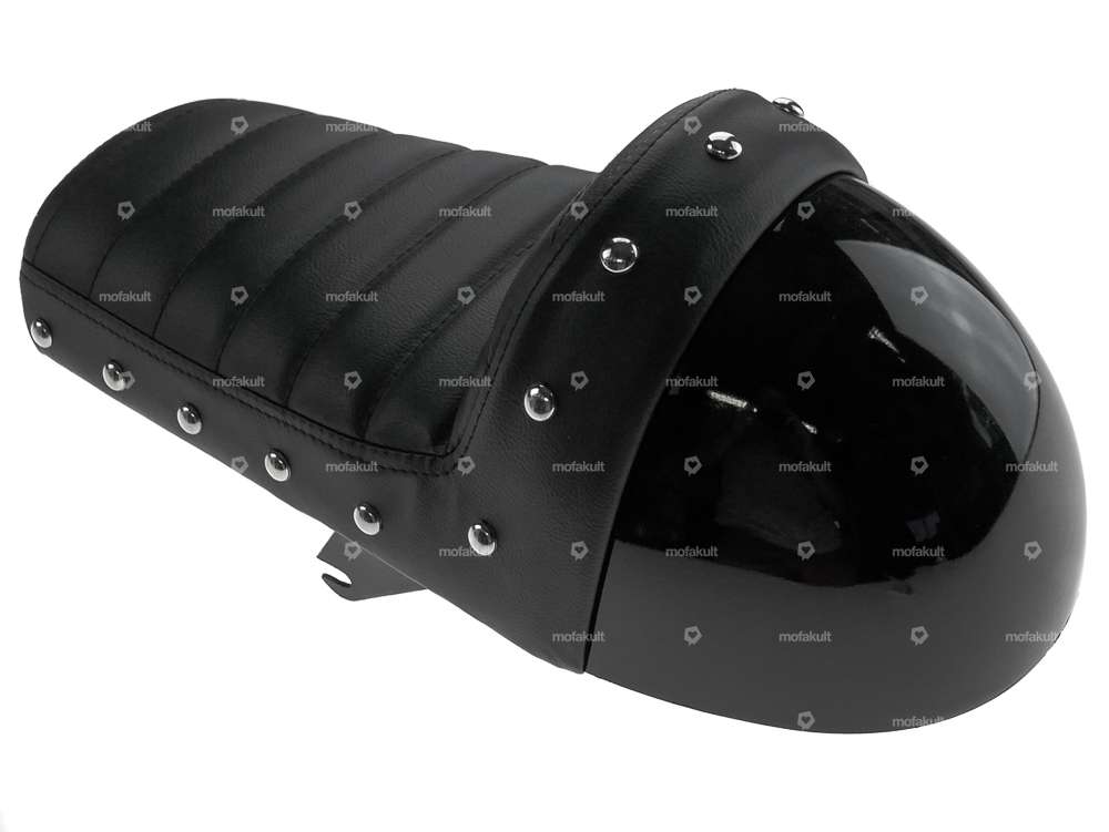 Saddle shell Cafe Racer padded black Carousel Image 3
