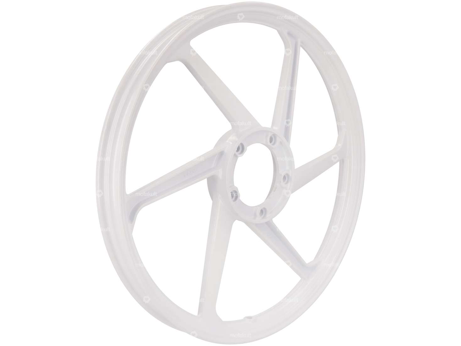 Jante 17" en fonte blanche (6 rayons simples) | Puch Carousel Image 2