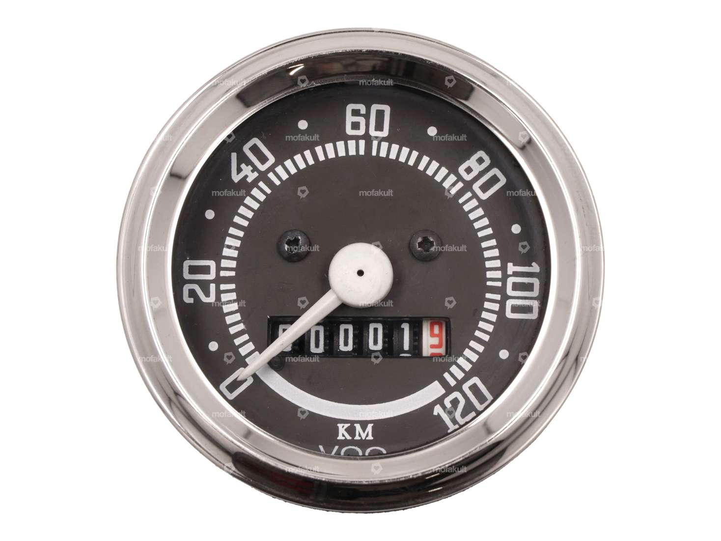 Speedometer 120 km/h Ø 60 black / chrome Carousel Image 2