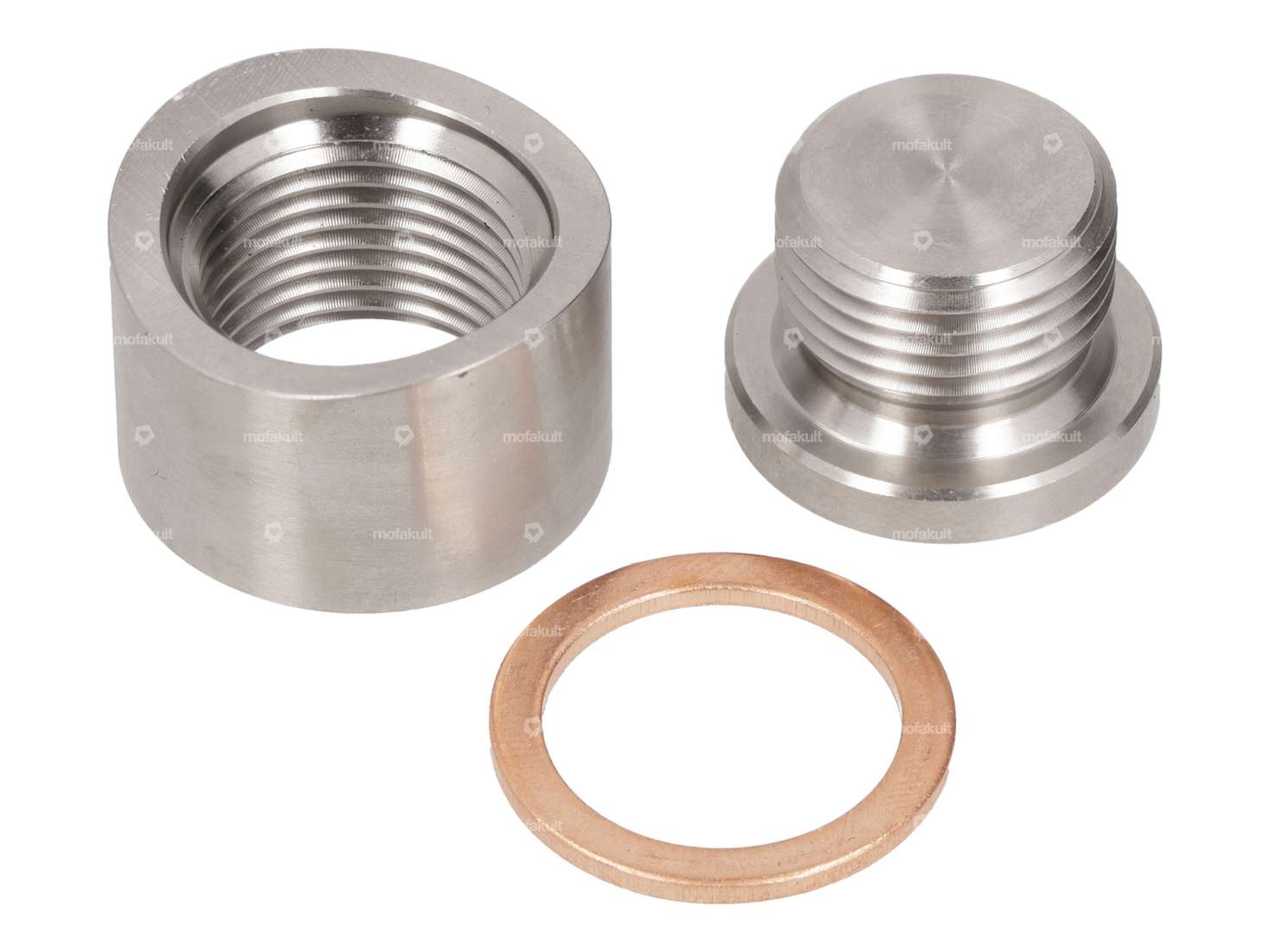 Weld-in nut set M18x1.5 Lambda connection Inox Carousel Image 1