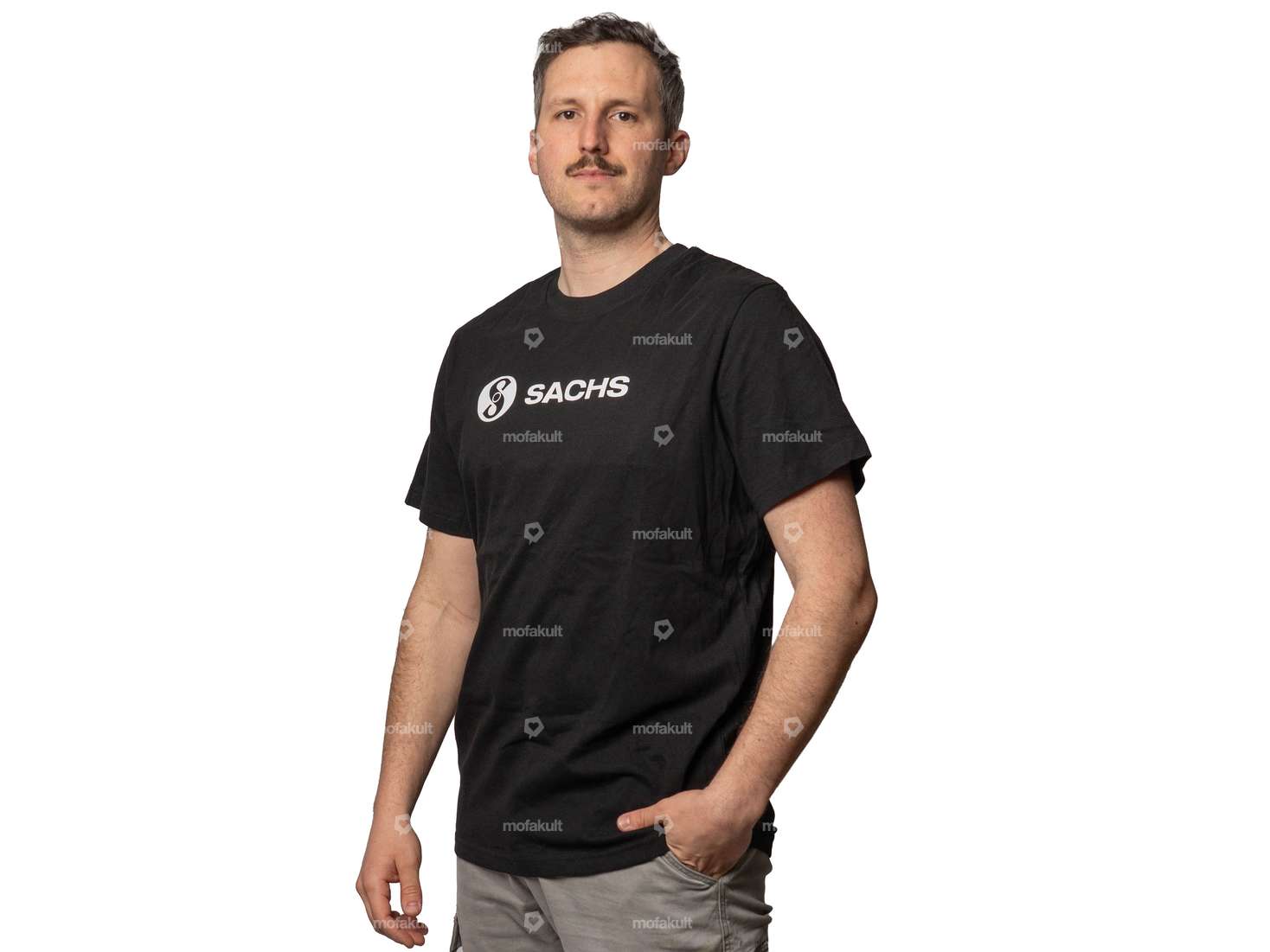 mk-Merch T-Shirt "SACHS" noir Carousel Image 3