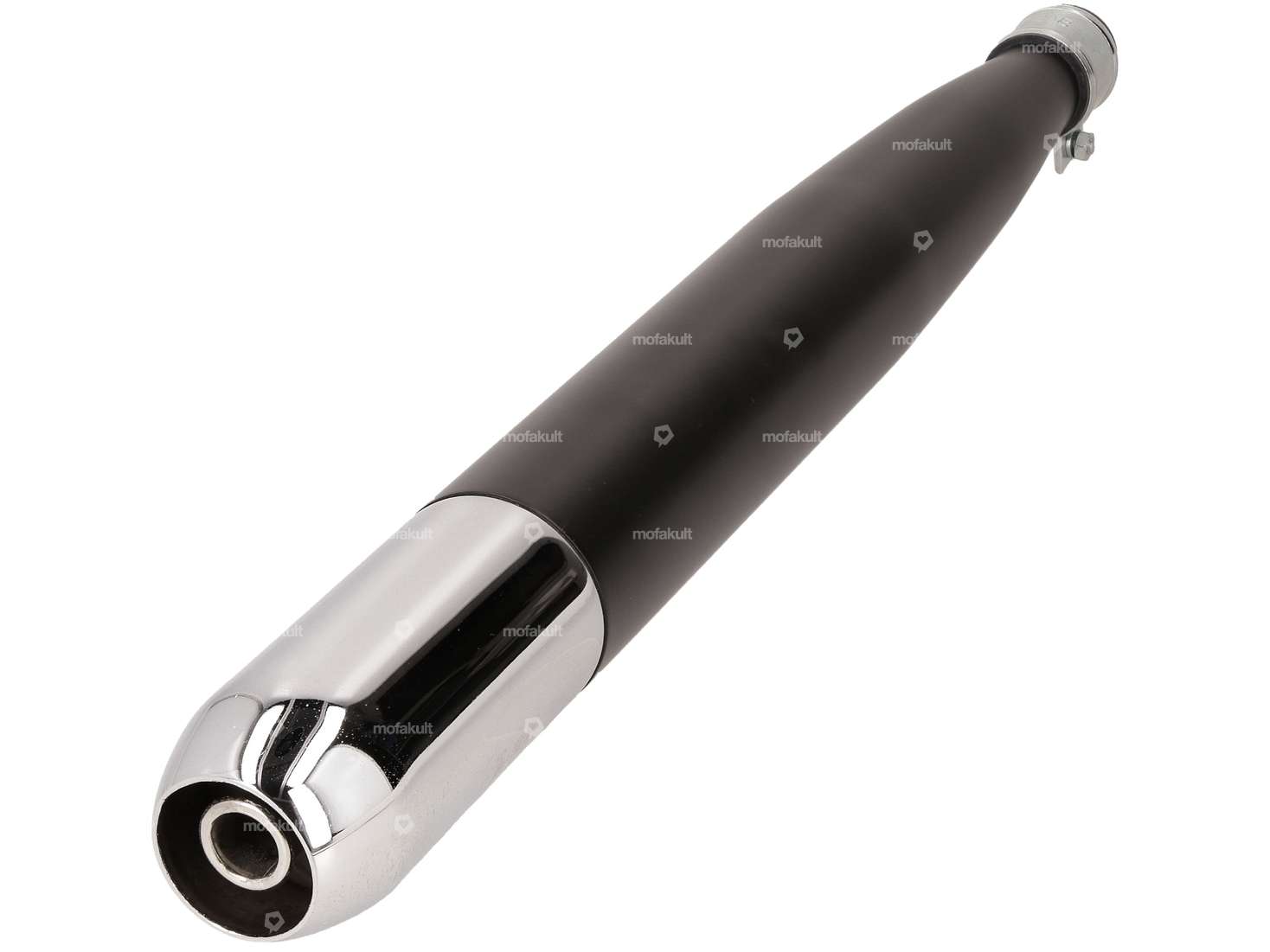 GPO Pot d'échappement cigare Ø 28 / 60 mm (noir / chrome) | Sachs Carousel Image 2