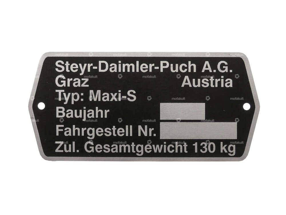 Plaque signalétique | Puch Maxi S Austria Carousel Image 1