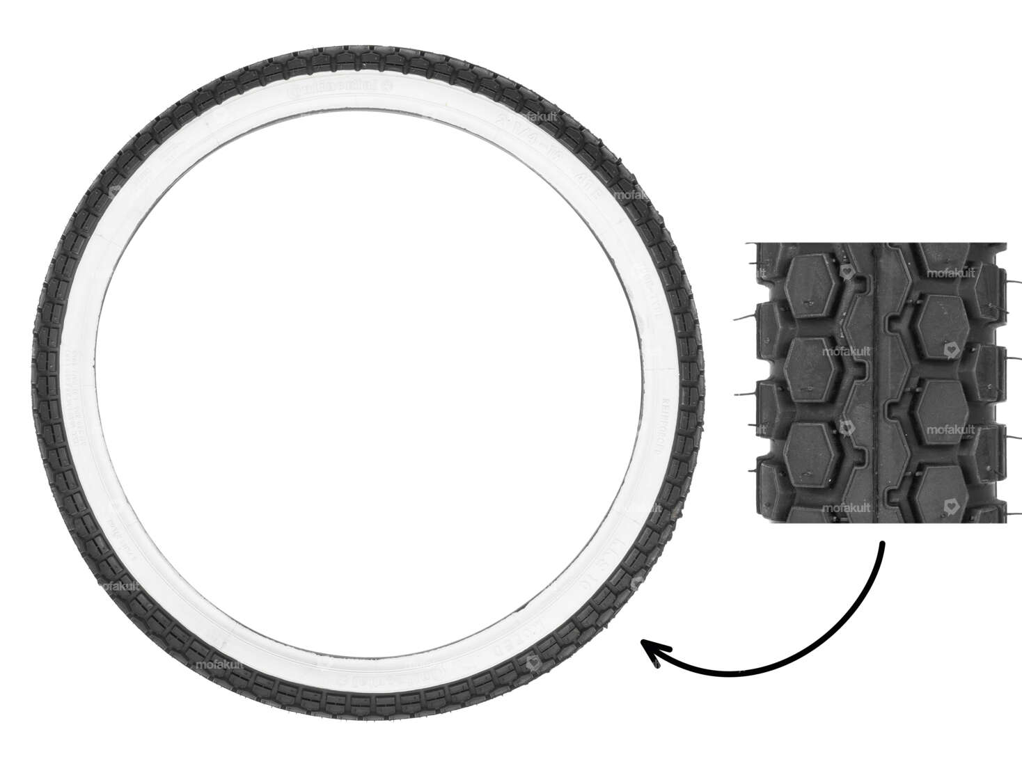 Pneu Continental 2.75 x 17" paroi blanche Carousel Image 1