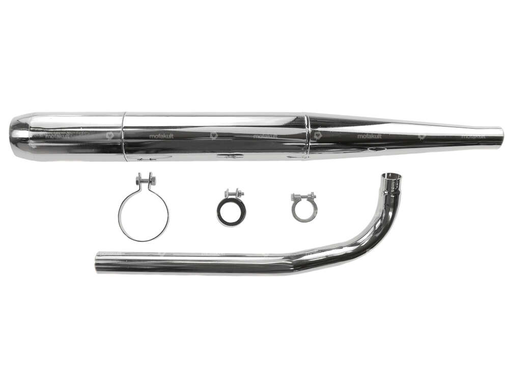 Echappement cigare (Ø 32 / 70 mm) noir / chrome | Sachs 503 Carousel Image 1