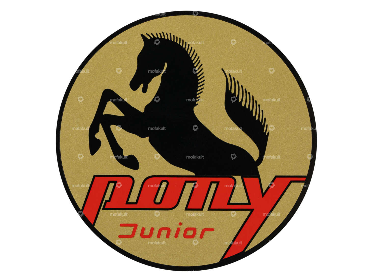 Aufkleber «Pony Junior» Ø 80 mm Wappen Tank Sachs Carousel Image 1