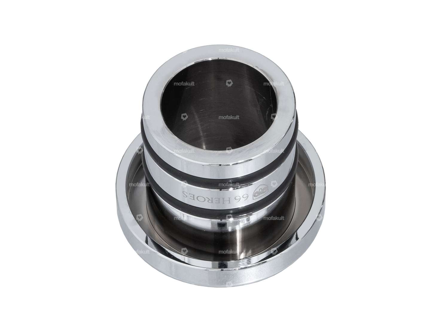 66HEROES Bouchon de réservoir "66HEROES" chromé rond | Piaggio Ciao, Bravo Carousel Image 2