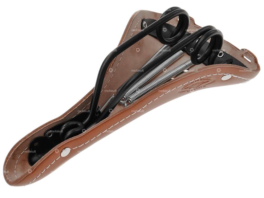 Selle cuir vintage marron clair Carousel Image 4