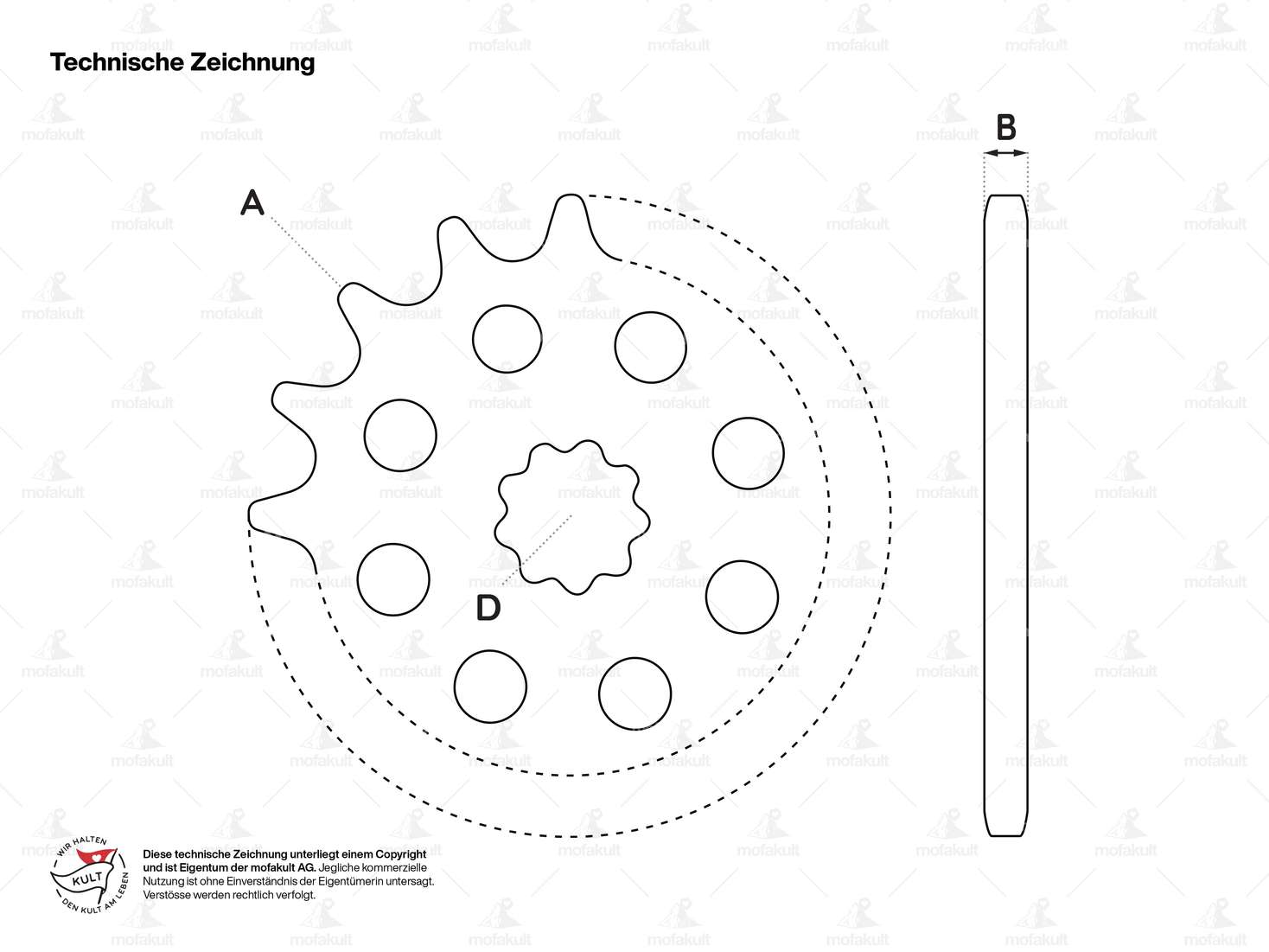 GPO Ritzel 10 Zähne (breit) | Puch Carousel Image 2