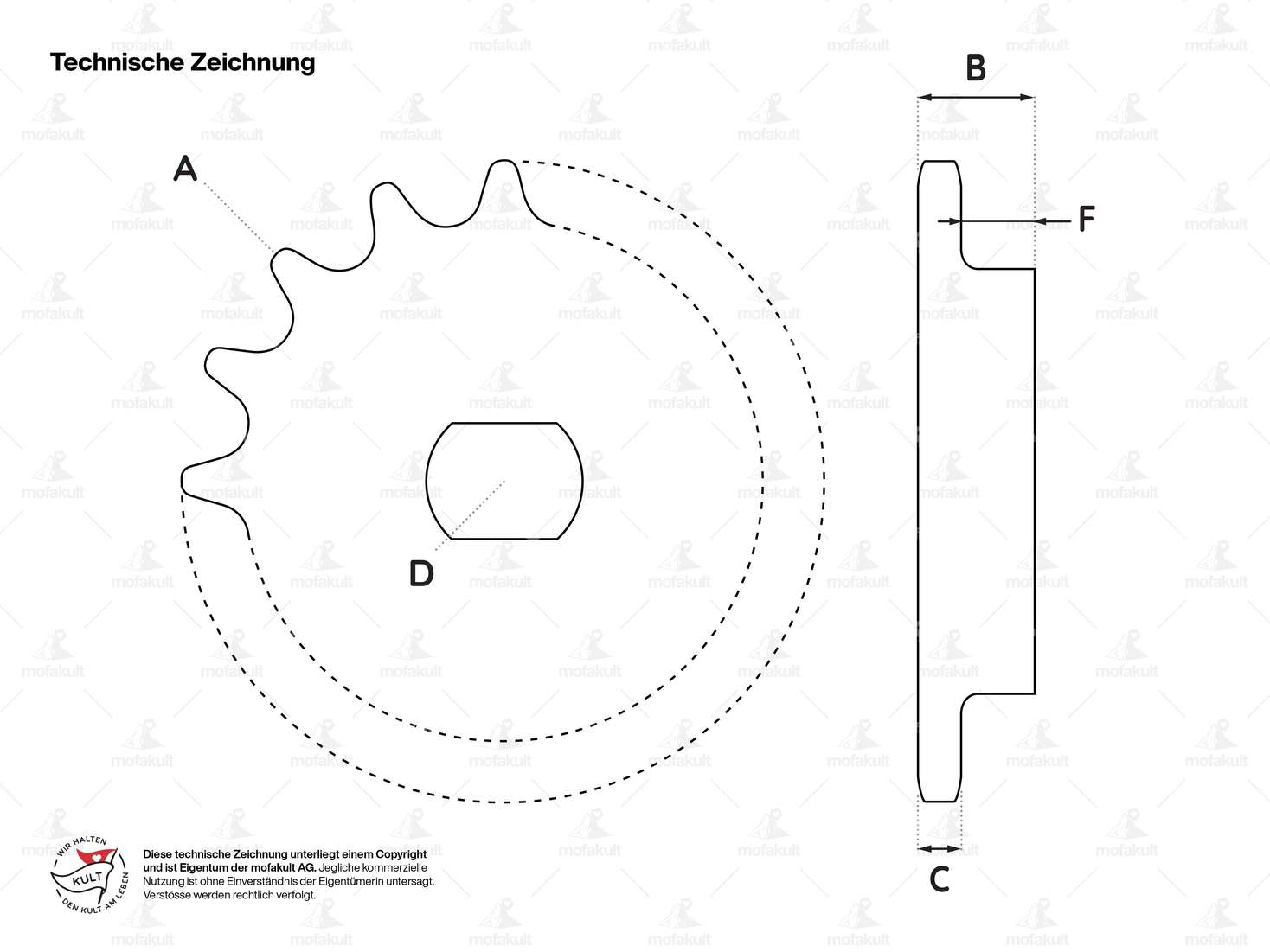 ESJOT sprocket 15 teeth SW 11.2 double-sided step | Kreidler Carousel Image 4
