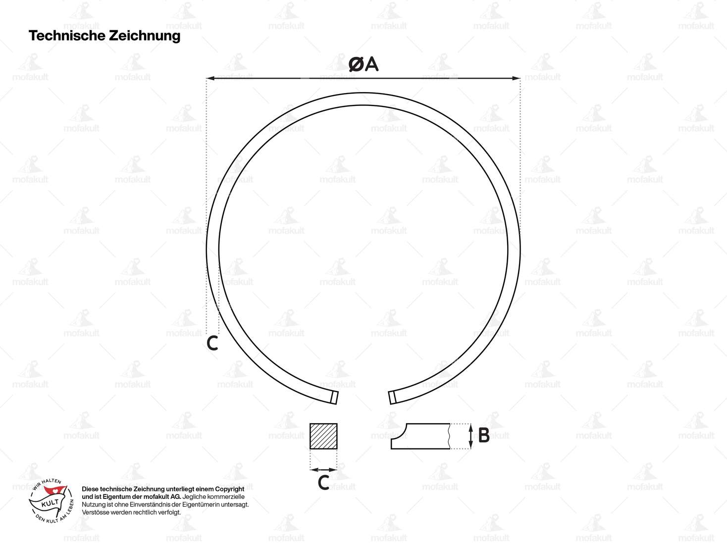 Segments de piston Meteor 38.6 mm (paire) | Piaggio Ciao, SI, Bravo, Boxer Carousel Image 3