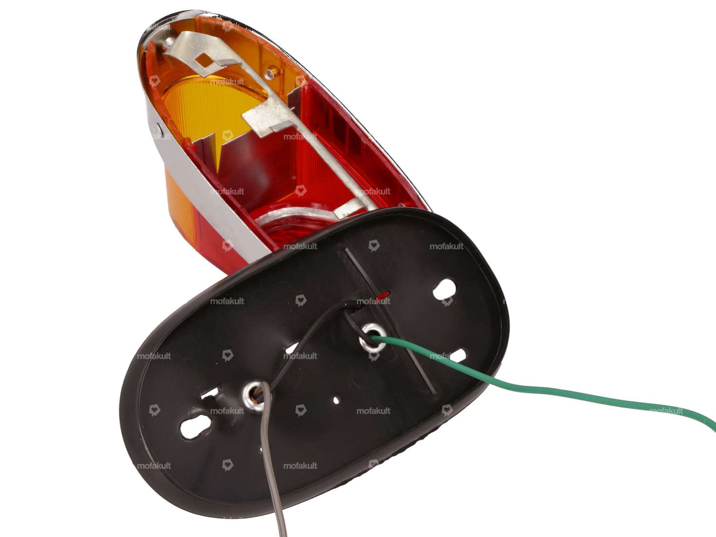 Rücklicht «Hella» flach (mit Bremslicht) Inox / Chrom Carousel Image 4