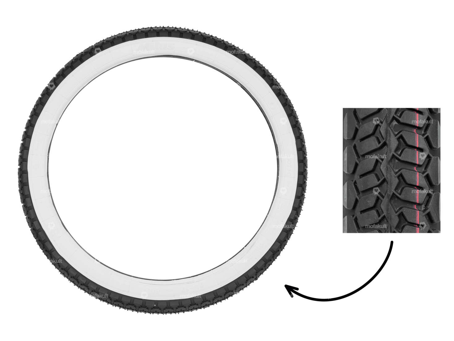 Mitas 2.25 x 16" tires B8 Allround whitewall Carousel Image 1