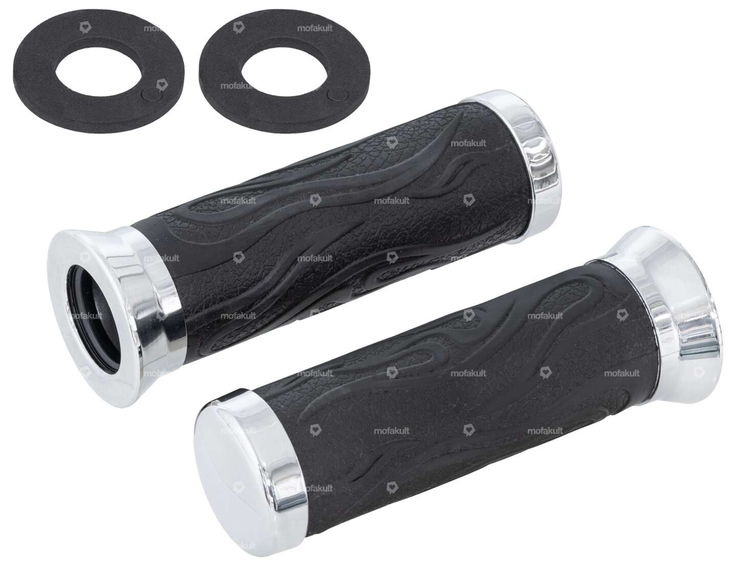 Griffe Chrom Flammen Gummi (echt Metall!) Carousel Image 1