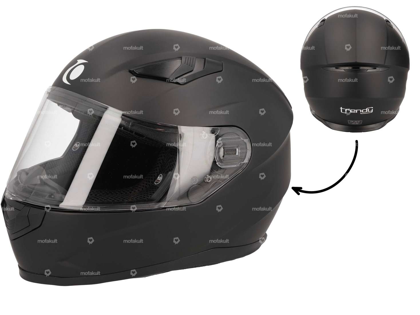Casque intégral "Trendy" noir mat Carousel Image 1