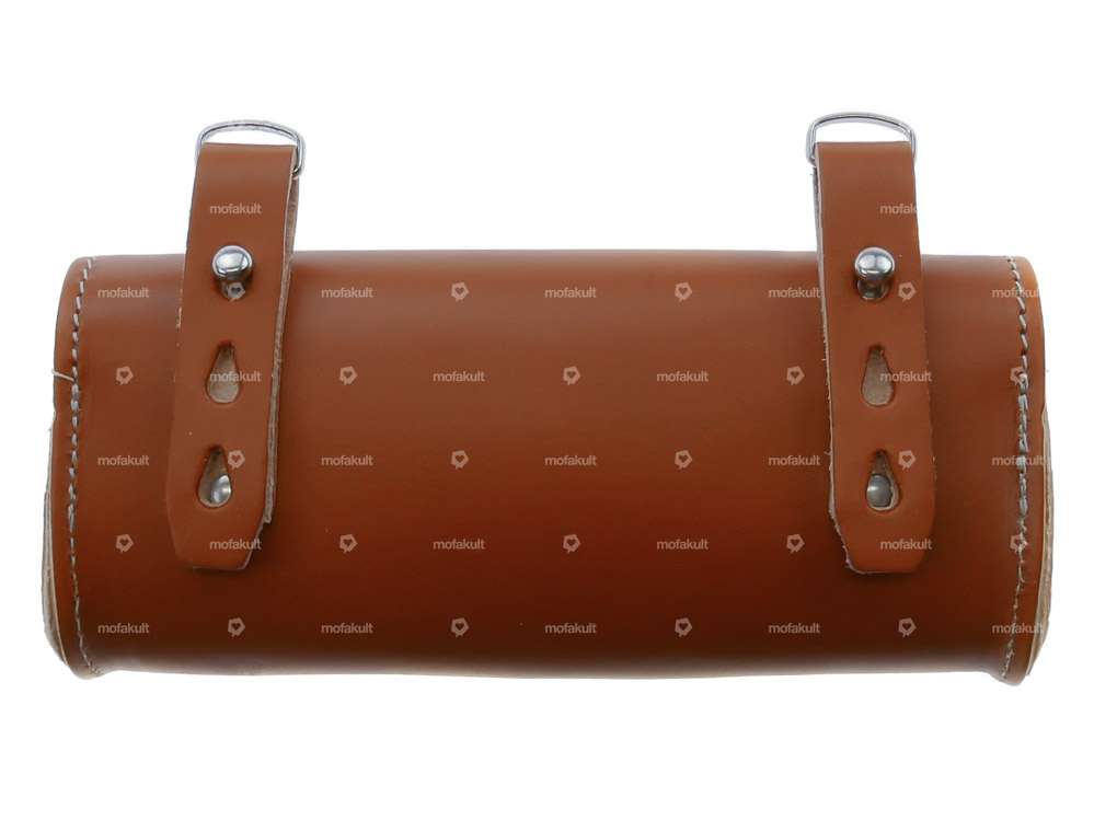 Sacoche de selle "Charleston" en cuir véritable brun Carousel Image 3