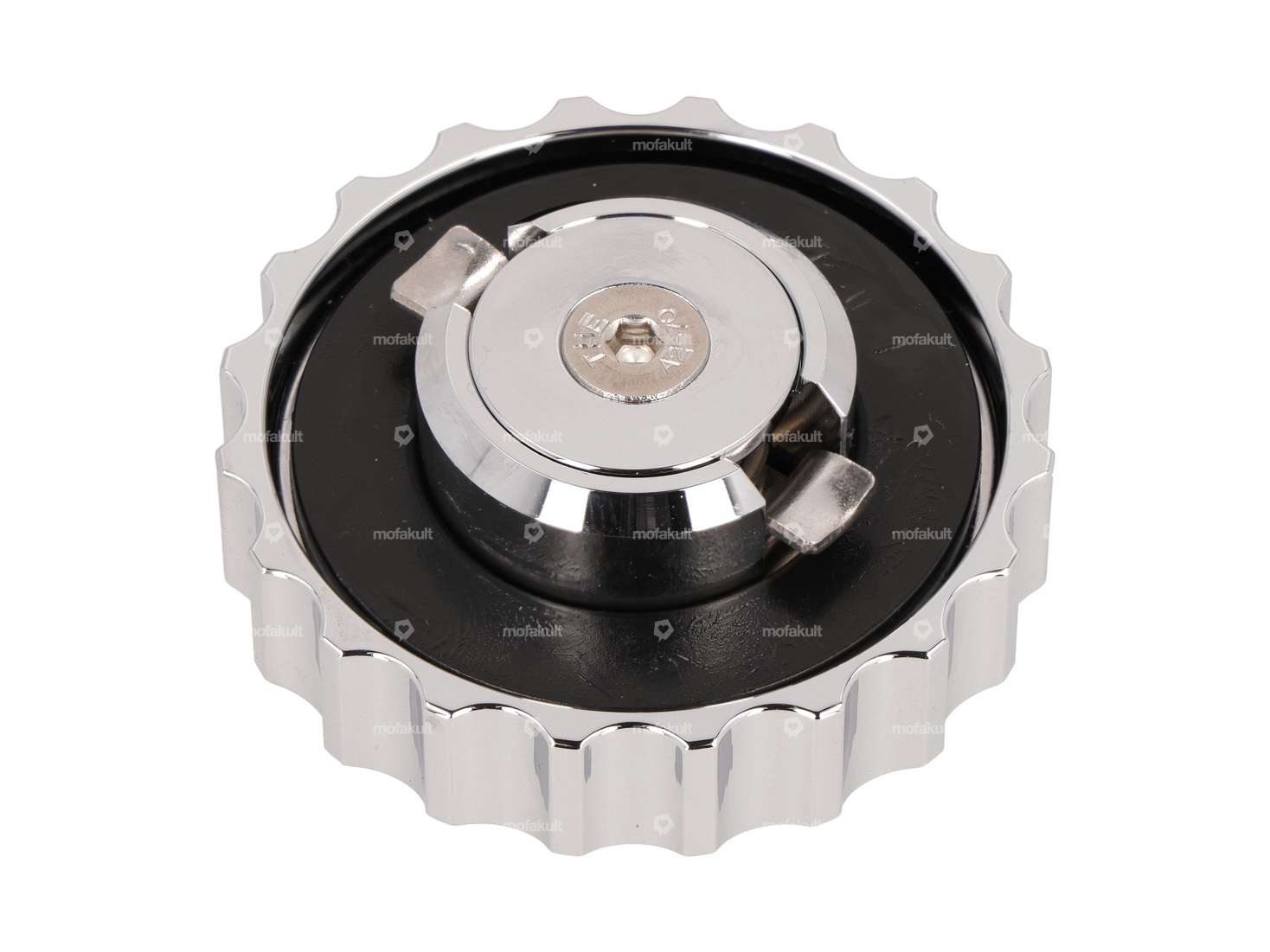 66HEROES Bouchon de réservoir "Hercules" baïonnette 30 mm chrome Carousel Image 2