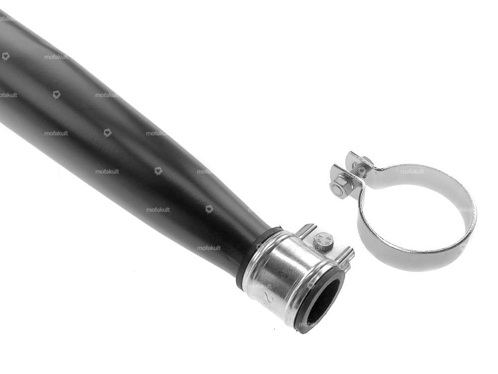 GPO Pot d'échappement cigare Ø 28 / 60 mm (noir / chrome) | Sachs Carousel Image 3